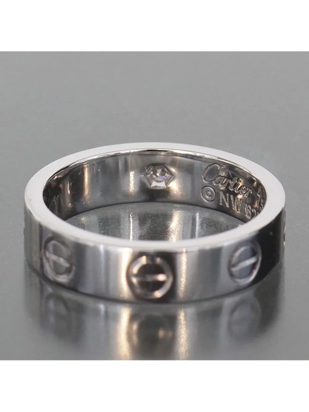 Cartier Mini Love Ring Diamond 750 18k White Gold